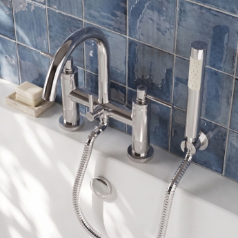 Delphi Axiom Dual Lever Chrome Bath Shower Mixer Tap Deck Mounted | Product Image