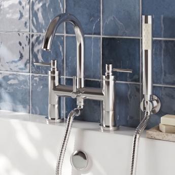 Delphi Axiom Dual Lever Chrome Bath Shower Mixer Tap Deck Mounted | Product Image