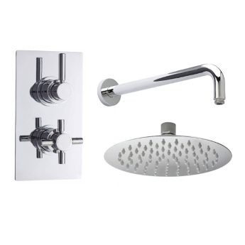 Delphi Axiom Lever Chrome Dual Concealed Shower Set with Fixed Head | Product Image