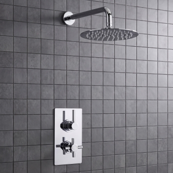 Delphi Axiom Lever Chrome Dual Concealed Shower Set with Fixed Head | Product Image