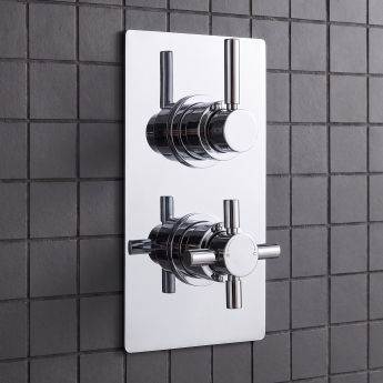 Delphi Axiom Lever Chrome Dual Concealed Shower Set with Handset and Bracket | Product Image