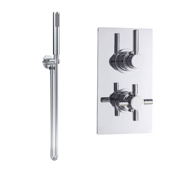 Delphi Axiom Lever Chrome Dual Concealed Shower Set with Handset and Bracket | Product Image