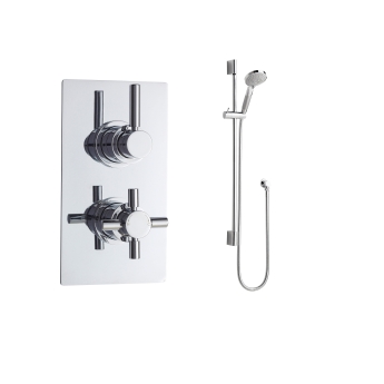Delphi Axiom Lever Chrome Dual Concealed Shower Set with Slide Rail Kit | Product Image