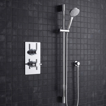 Delphi Axiom Lever Chrome Dual Concealed Shower Set with Slide Rail Kit | Product Image