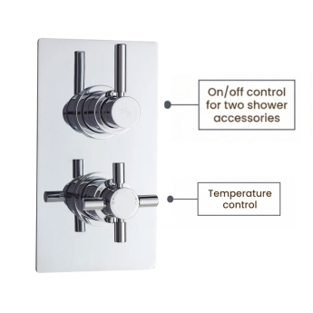 Delphi Axiom Lever Chrome Dual Concealed Shower Set with Fixed Head and Handset | Product Image