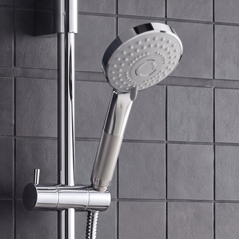 Delphi Axiom Lever Chrome Dual Concealed Shower Set with Large Drencher Head and Slide Rail Kit | Product Image