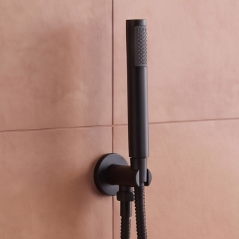 Delphi Axiom Lever Matt Black Dual Concealed Shower Set with Fixed Head and Handset | Product Image