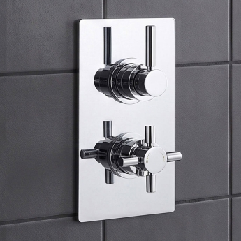 Delphi Axiom Lever Chrome Dual Concealed Shower Set with Fixed Head and Handset | Product Image