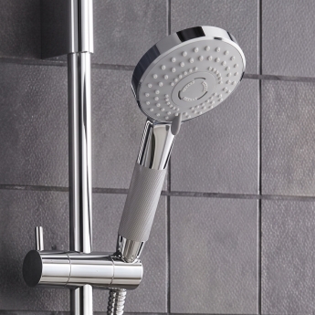 Delphi Axiom Lever Chrome Triple Concealed Shower Set with Large Drencher Head and Slide Rail Kit | Product Image