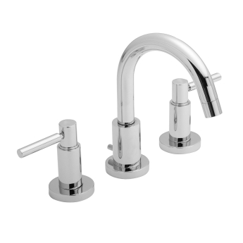 Delphi Axiom Dual Lever Chrome 3-Hole Basin Mixer Tap (inc Pop-Up Waste) | Product Image