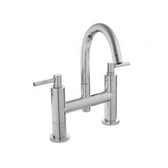 Delphi Axiom Dual Lever Chrome Swivel Spout Pillar Mounted Bath Filler Tap | Product Image