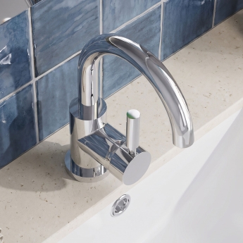 Delphi Axiom Lever Chrome Single Lever Side Action Basin Mixer Tap | Product Image