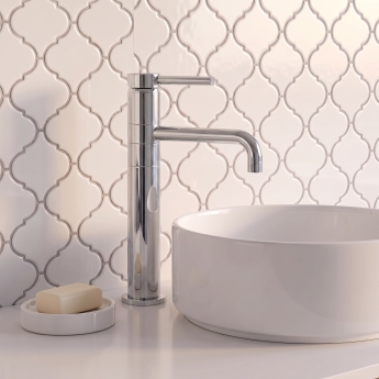 Delphi Axiom Lever Chrome Swivel Spout High Rise Tall Basin Mixer Tap | Product Image
