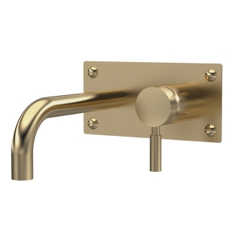 Delphi Axiom Lever Brushed Brass Wall Mounted Basin/Bath Filler Tap | Product Image
