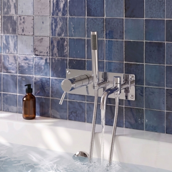 Delphi Axiom Lever Chrome Wall Mounted Bath Shower Mixer Tap (inc Kit) | Product Image