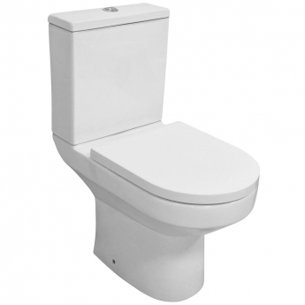Delphi Bayeux2 Rimless Open Back Close Coupled Toilet with Push Button Cistern - Soft Close Seat