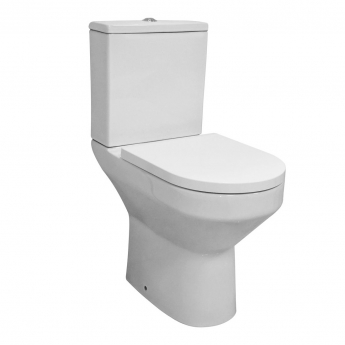 Delphi Bayeux2 Rimless Comfort Height Close Coupled Toilet with Push Button Cistern - Soft Close Seat