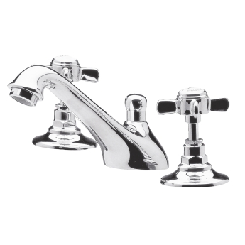 Delphi Belgravia Chrome 3-Hole Basin Mixer Tap with Pop-Up Waste | Product Image