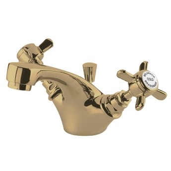Delphi Belgravia Brushed Brass Mono Basin Mixer Tap with Pop-Up Waste | Product Image