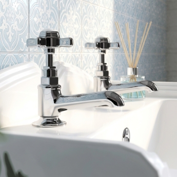 Delphi Belgravia Chrome Basin Taps Pair | Product Image