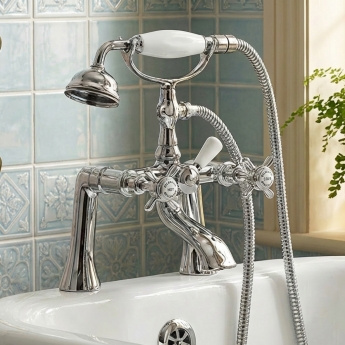 Delphi Belgravia Chrome Pillar Mounted Bath Shower Mixer Tap | Product Image