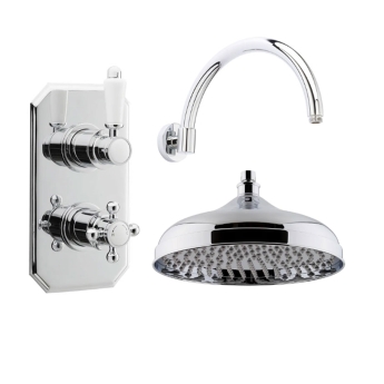 Delphi Belgravia Chrome Dual Concealed Shower Set with Large Drencher Head | Product Image