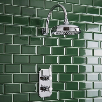 Delphi Belgravia Chrome Dual Concealed Shower Set with Large Drencher Head | Product Image