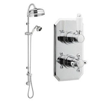 Delphi Belgravia Chrome Dual Concealed Shower Set with Rigid Riser Kit | Product Image