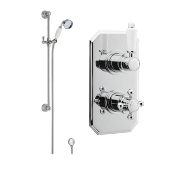 Delphi Belgravia Chrome Dual Concealed Shower Set with Slide Rail Kit | Product Image
