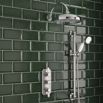Delphi Belgravia Chrome Triple Concealed Shower Set with Large Drencher Head and Slide Rail Kit | Product Image