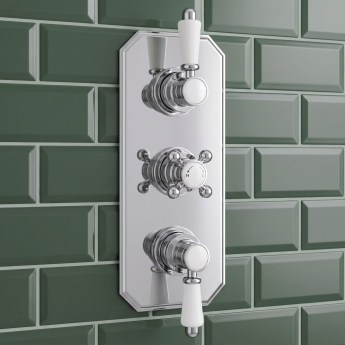 Delphi Belgravia Chrome Triple Concealed Shower Set with Large Drencher Head and Slide Rail Kit | Product Image