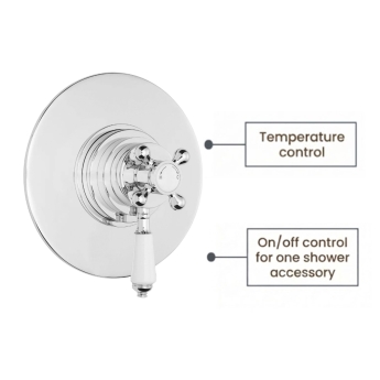 Delphi Belgravia Chrome Dual Concentric Concealed Shower Set with Slide Rail Kit | Product Image