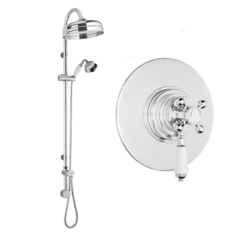 Delphi Belgravia Chrome Dual Concentric Concealed Shower Set with Rigid Riser Kit | Product Image
