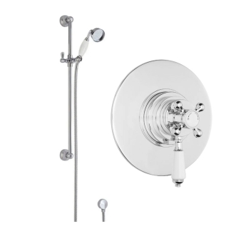 Delphi Belgravia Chrome Dual Concentric Concealed Shower Set with Slide Rail Kit | Product Image