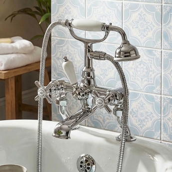 Delphi Belgravia Chrome Luxury Cranked Bath Shower Mixer Tap | Product Image