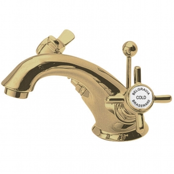 Delphi Belgravia Brushed Brass Luxury Mono Basin Mixer Tap with Pop-Up Waste | Product Image