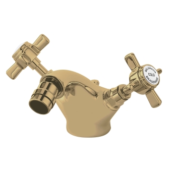 Delphi Belgravia Brushed Brass Luxury Mono Bidet Mixer Tap with Pop-Up Waste | Product Image