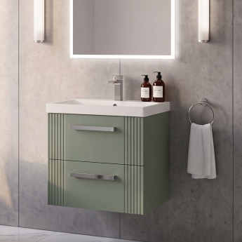 Delphi Bentley 500mm 2-Drawer Wall Hung Vanity Unit (inc Basin) | Product Image