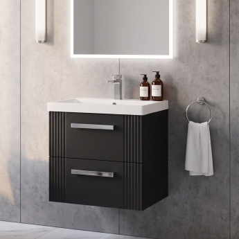 Delphi Bentley 500mm 2-Drawer Wall Hung Vanity Unit (inc Basin) | Product Image