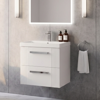 Delphi Bentley 500mm 2-Drawer Wall Hung Vanity Unit (inc Basin) | Product Image