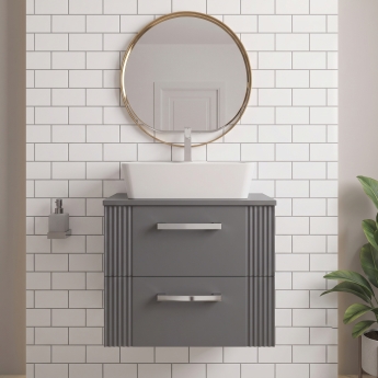 Delphi Bentley 600mm 2-Drawer Wall Hung Countertop Vanity Unit | Product Image