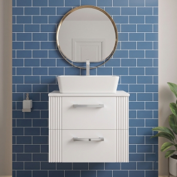 Delphi Bentley 600mm 2-Drawer Wall Hung Countertop Vanity Unit | Product Image