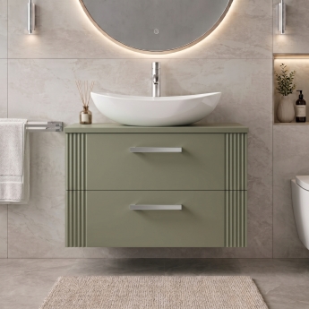 Delphi Bentley 800mm 2-Drawer Wall Hung Countertop Vanity Unit | Product Image
