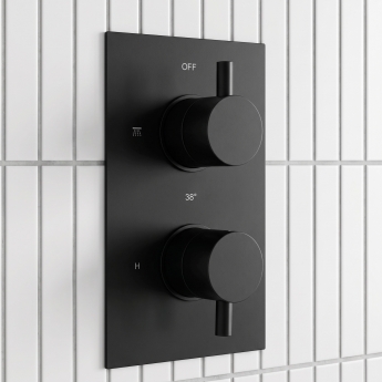 Delphi Bilbrook Thermostatic Dual Concealed Mixer Shower with Fixed Shower Head - Black | Product Image