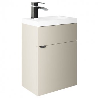 Delphi Blend Wall Hung 1-Door Compact Vanity Unit with Basin 400mm Wide - Clay