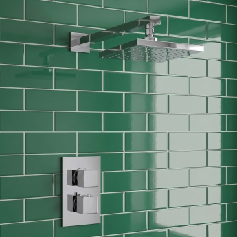 Delphi Bramwell Thermostatic Dual Concealed Mixer Shower with Fixed Shower Head - Chrome | Product Image