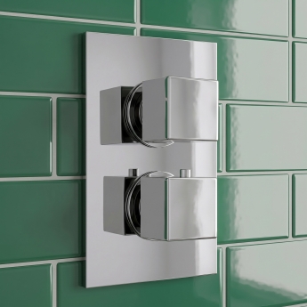 Delphi Bramwell Thermostatic Dual Concealed Mixer Shower with Fixed Shower Head - Chrome | Product Image