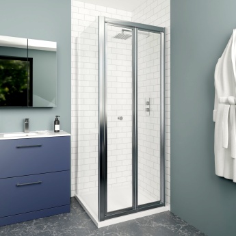 Delphi Calibre Chrome 4mm Bi-Fold Door Shower Enclosure 800mm x 800mm | Product Image