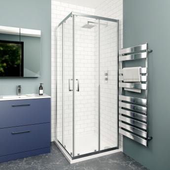 Delphi Calibre Chrome 6mm Corner Entry Shower Enclosure 800mm x 800mm | Product Image