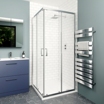 Delphi Calibre Chrome 6mm Corner Entry Shower Enclosure | Product Image
